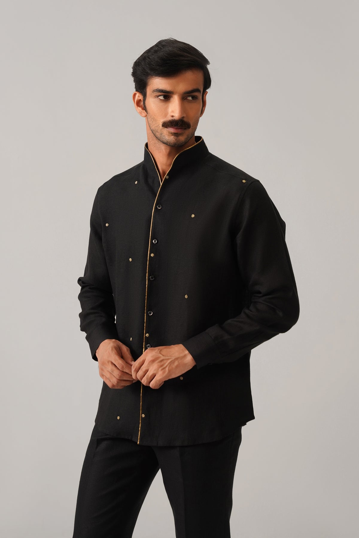 The Rivaaz Black Linen Shirt