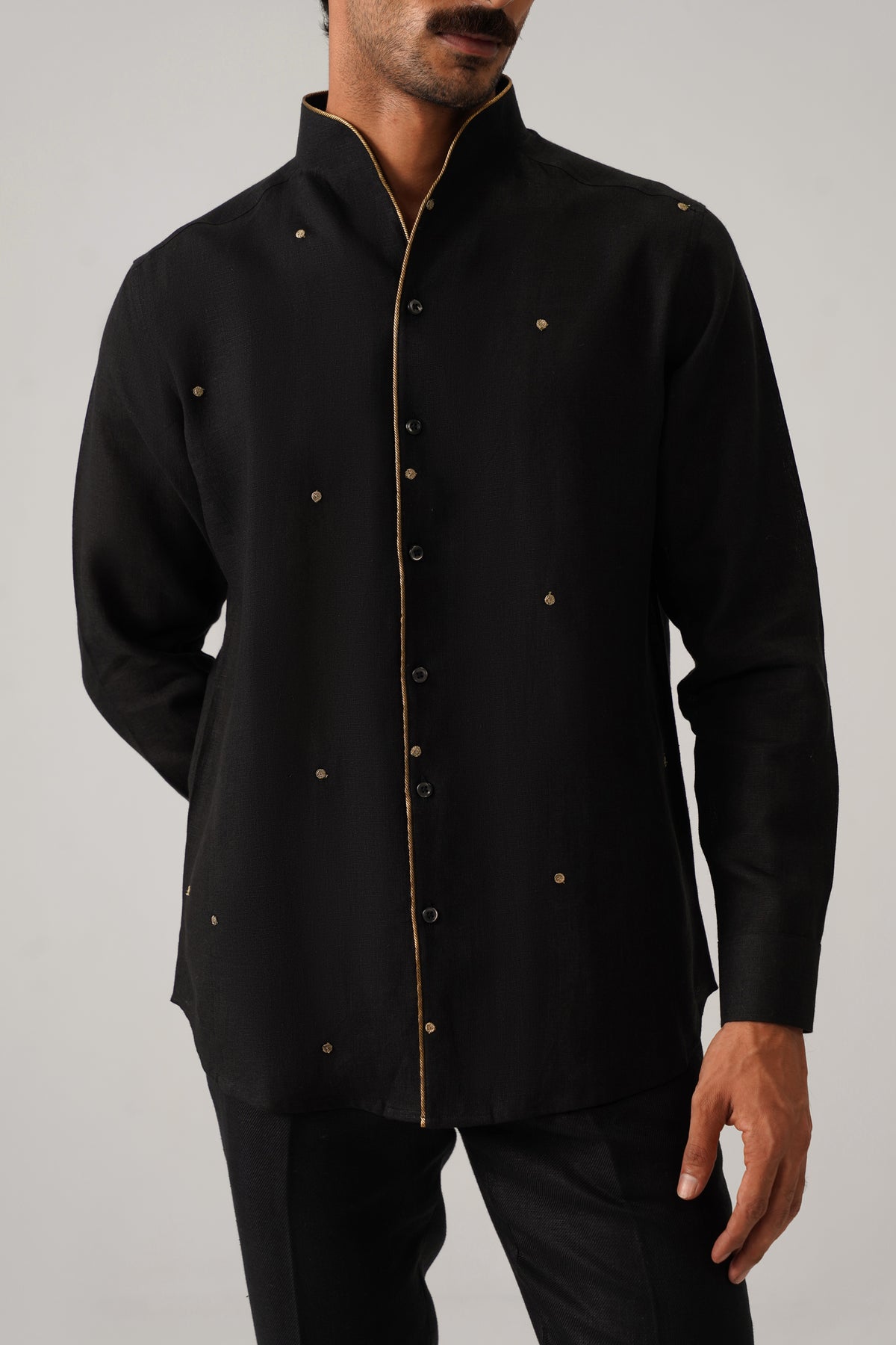 The Rivaaz Black Linen Shirt