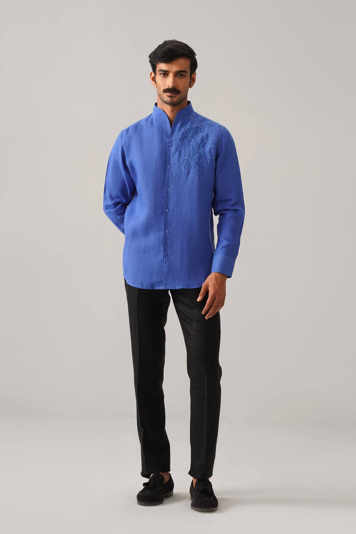 The Ruhaan Royal Blue Linen Shirt