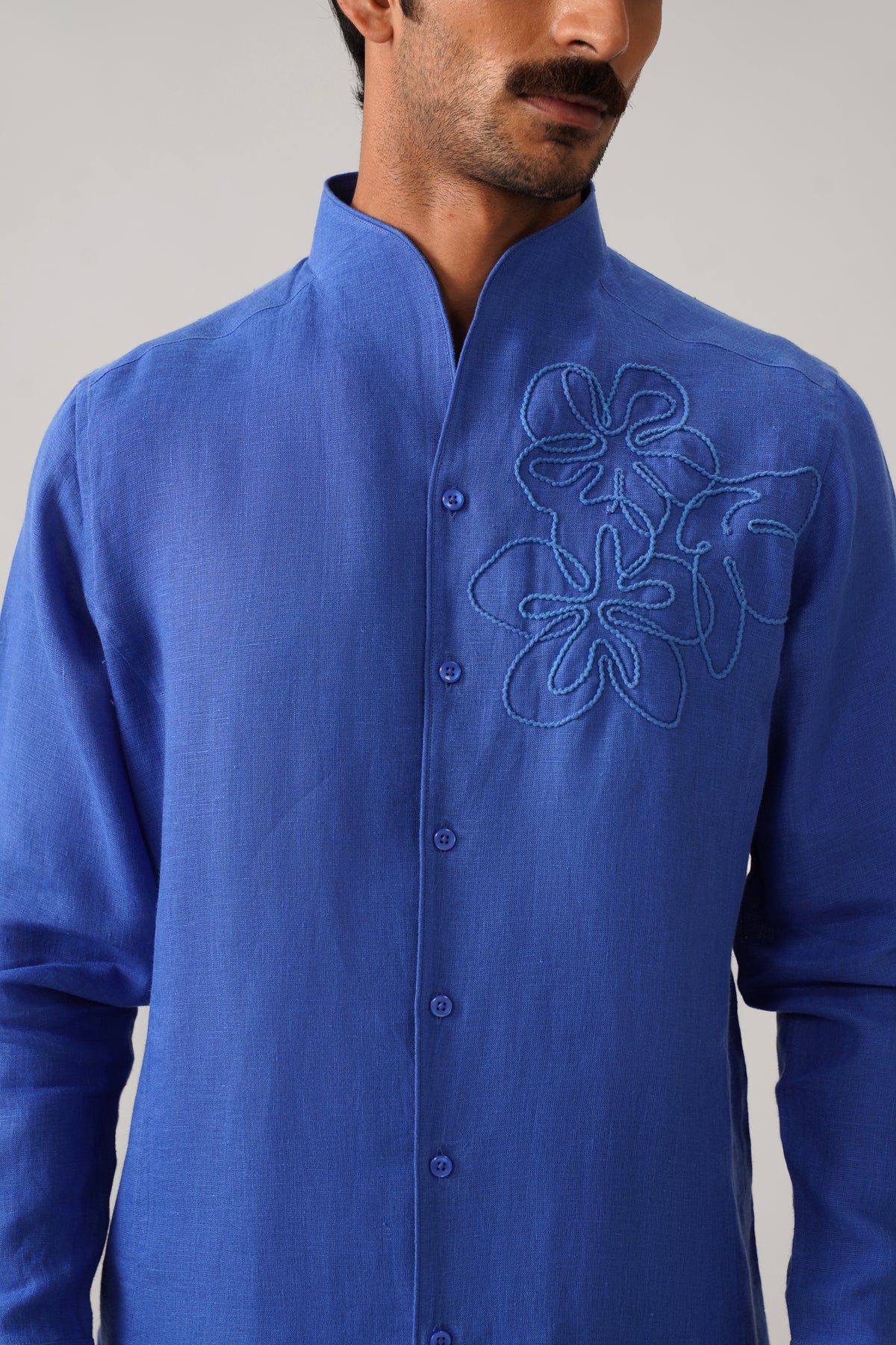 The Ruhaan Royal Blue Linen Shirt