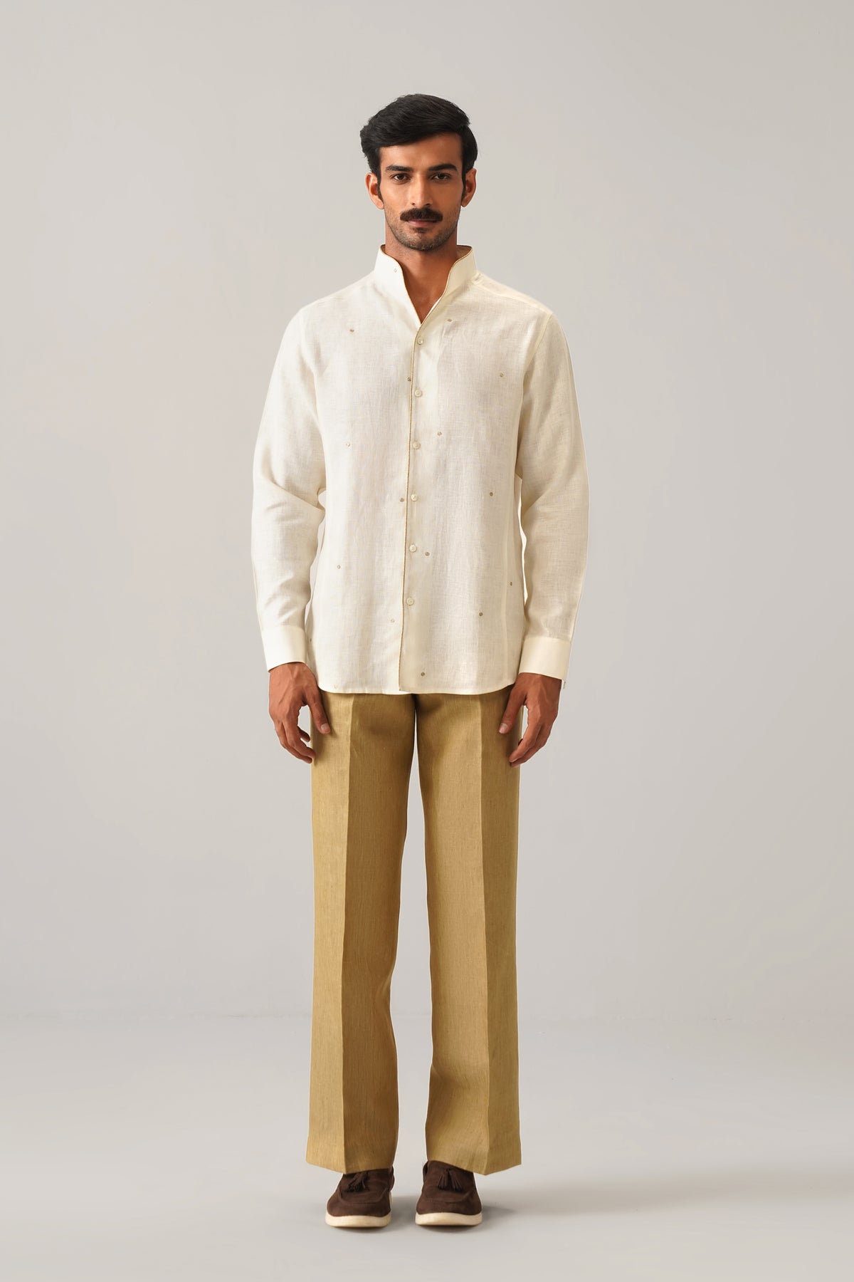The Rivaaz Cream Linen Shirt