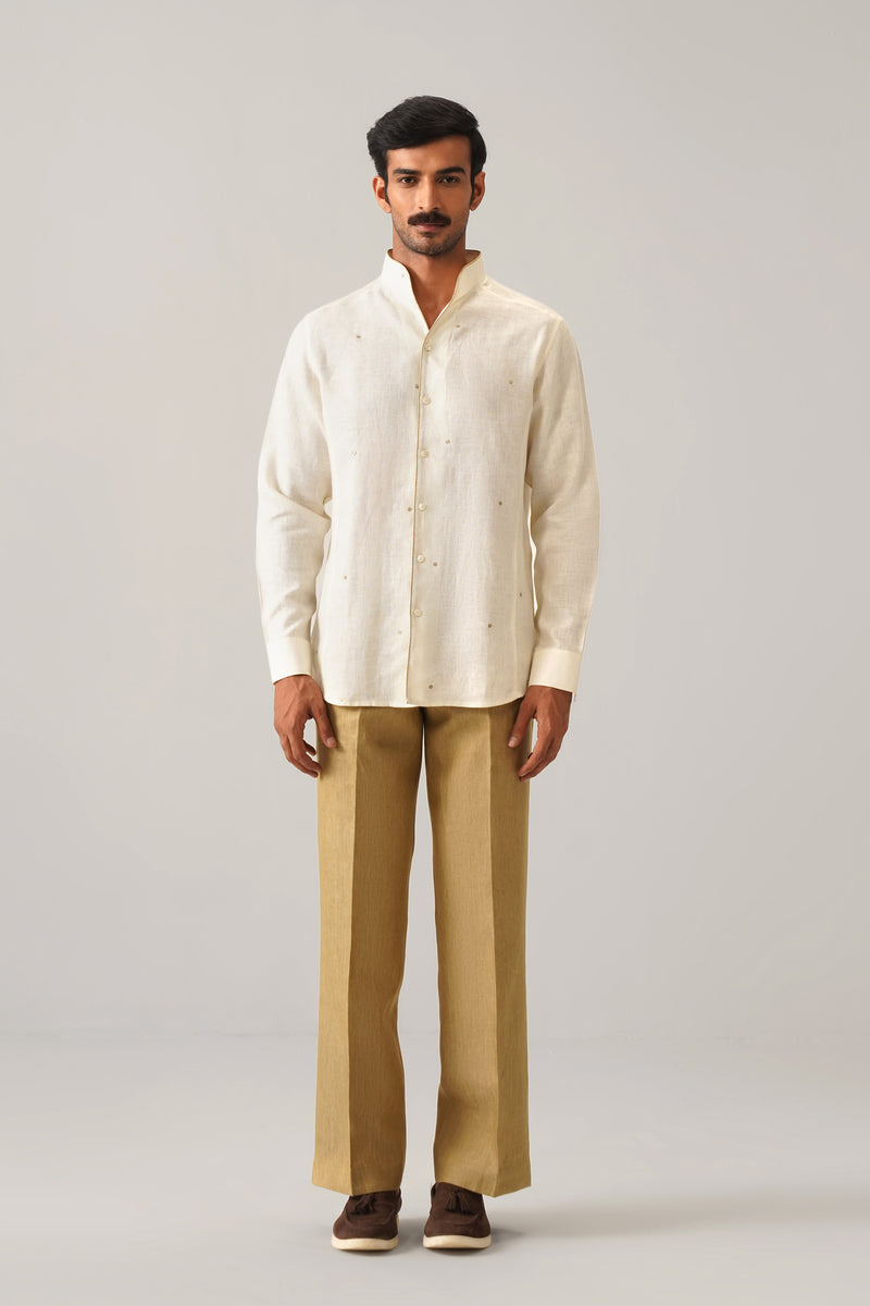 The Rivaaz Cream Linen Shirt