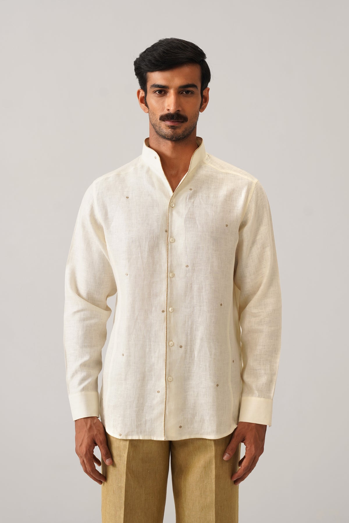 The Rivaaz Cream Linen Shirt