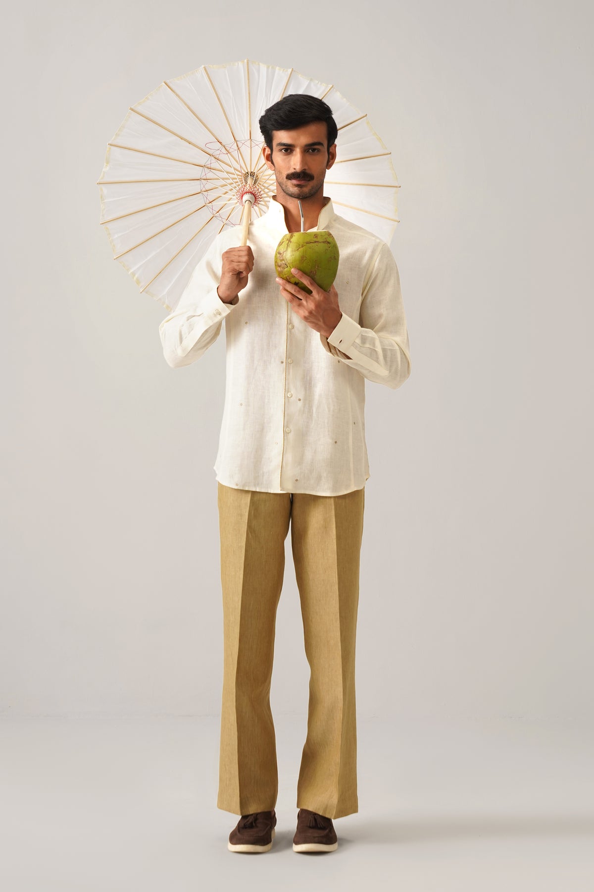 The Rivaaz Cream Linen Shirt