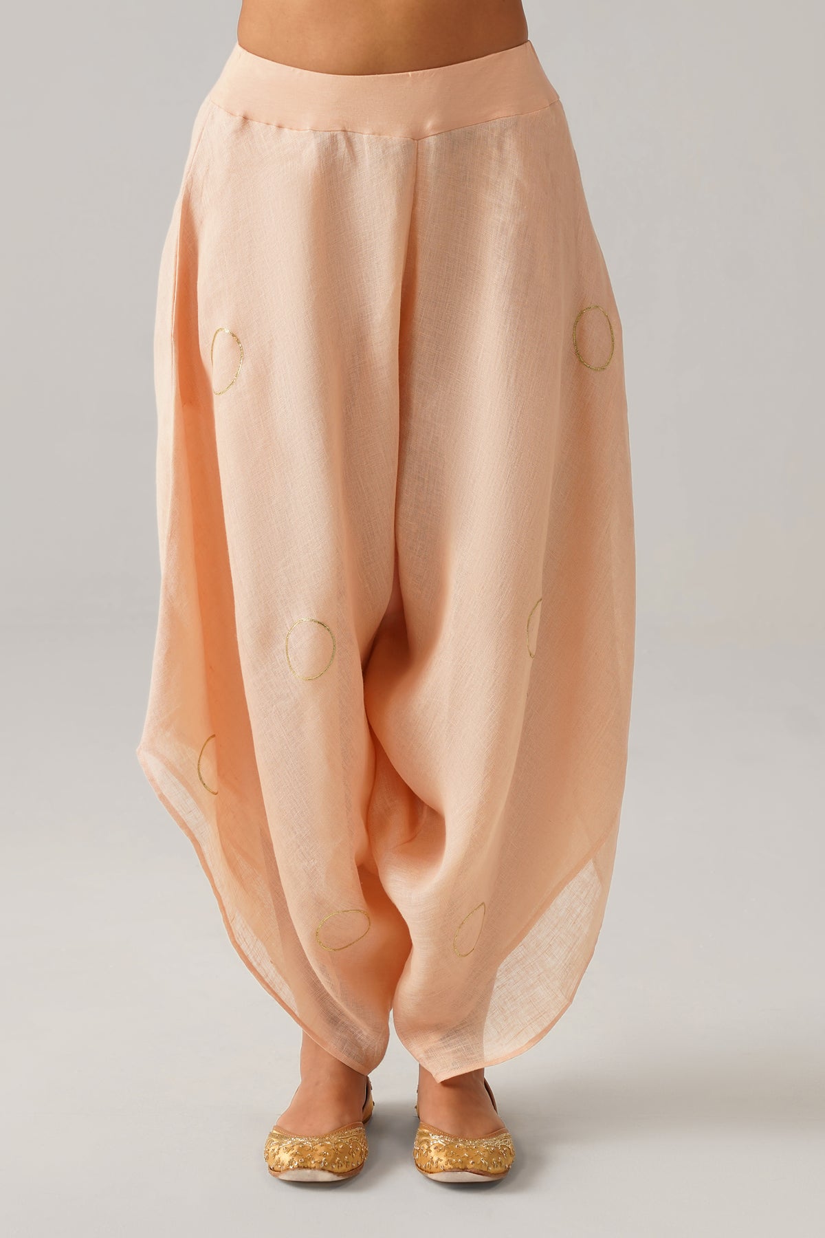 The Firdaus Peach Gauze Linen Cape
