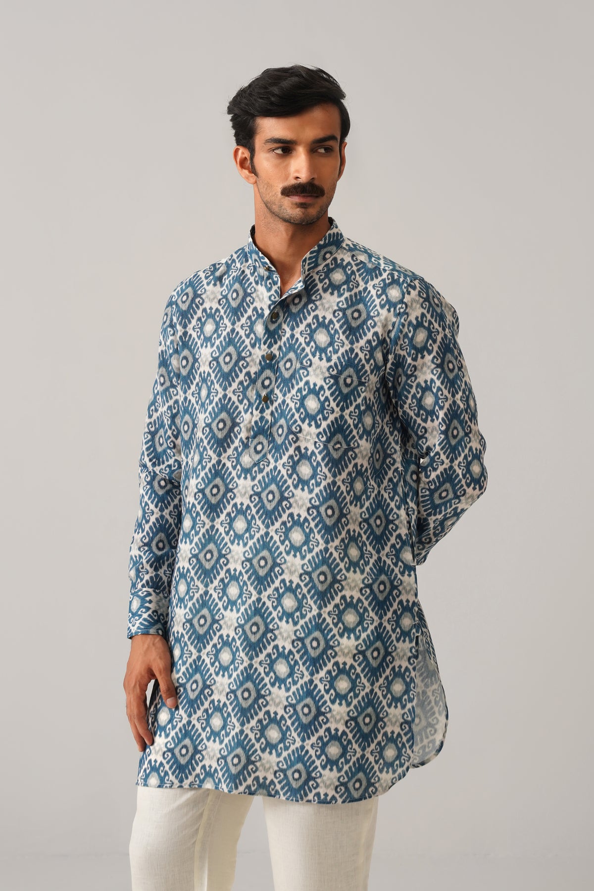 The Sehar Cream Linen Nehru Jacket