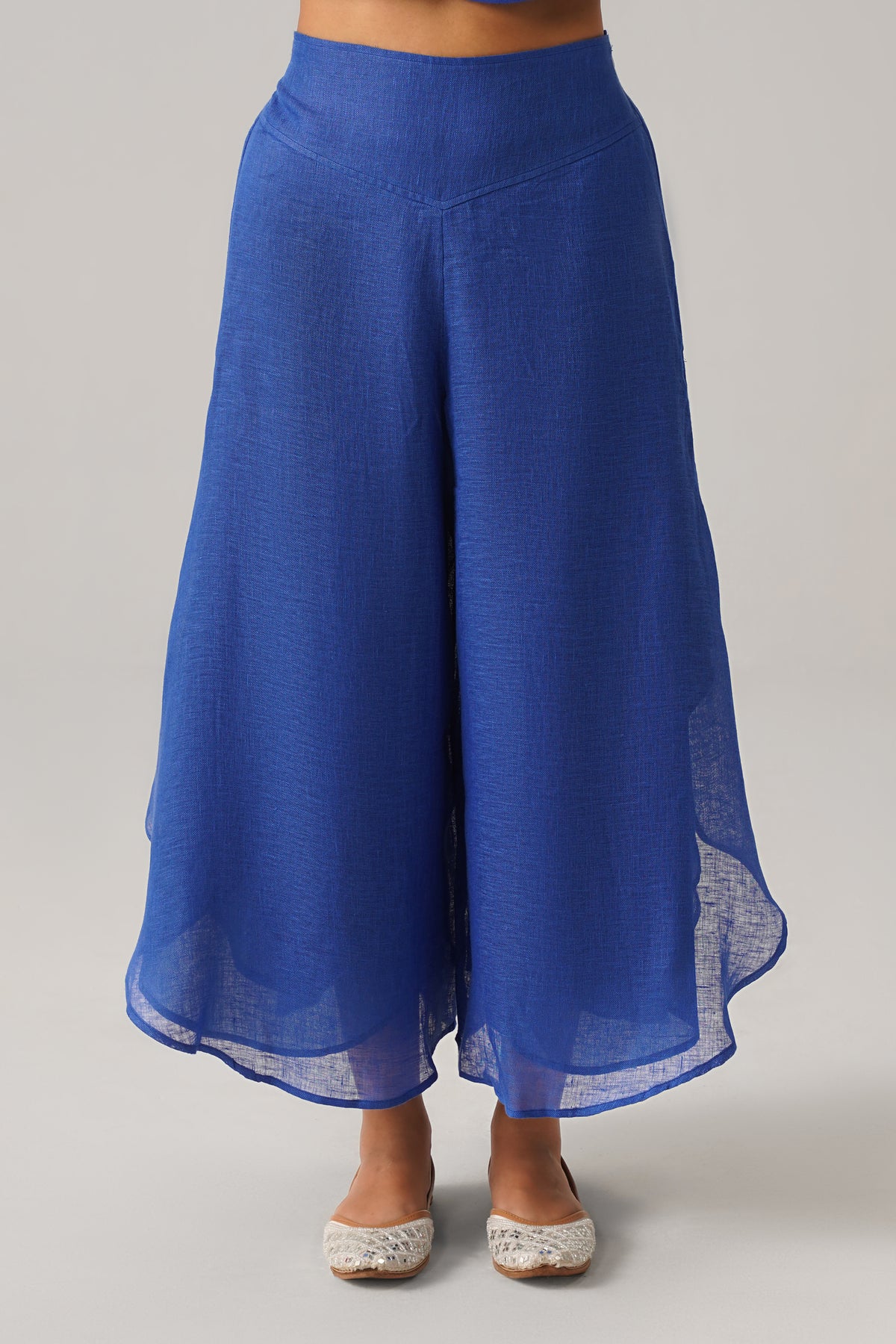 The Boho Banno Royal Blue Linen Cape Set