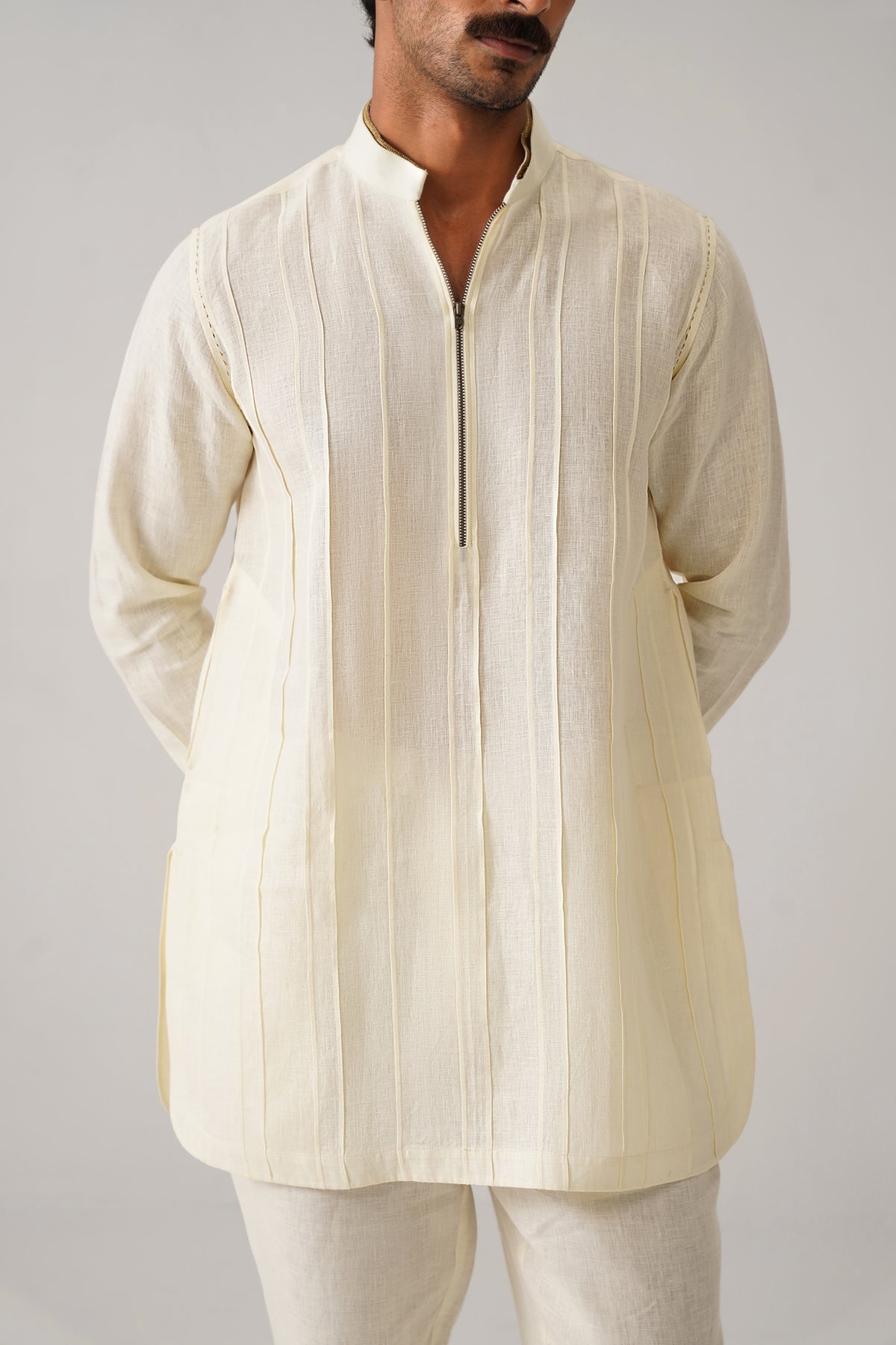 The Rehmat Cream Linen Kurta