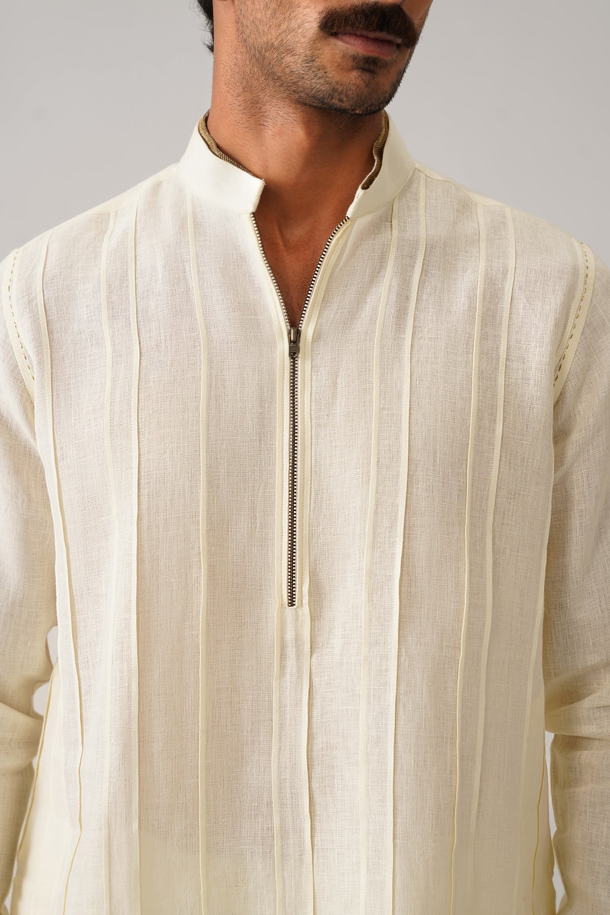 The Rehmat Cream Linen Kurta