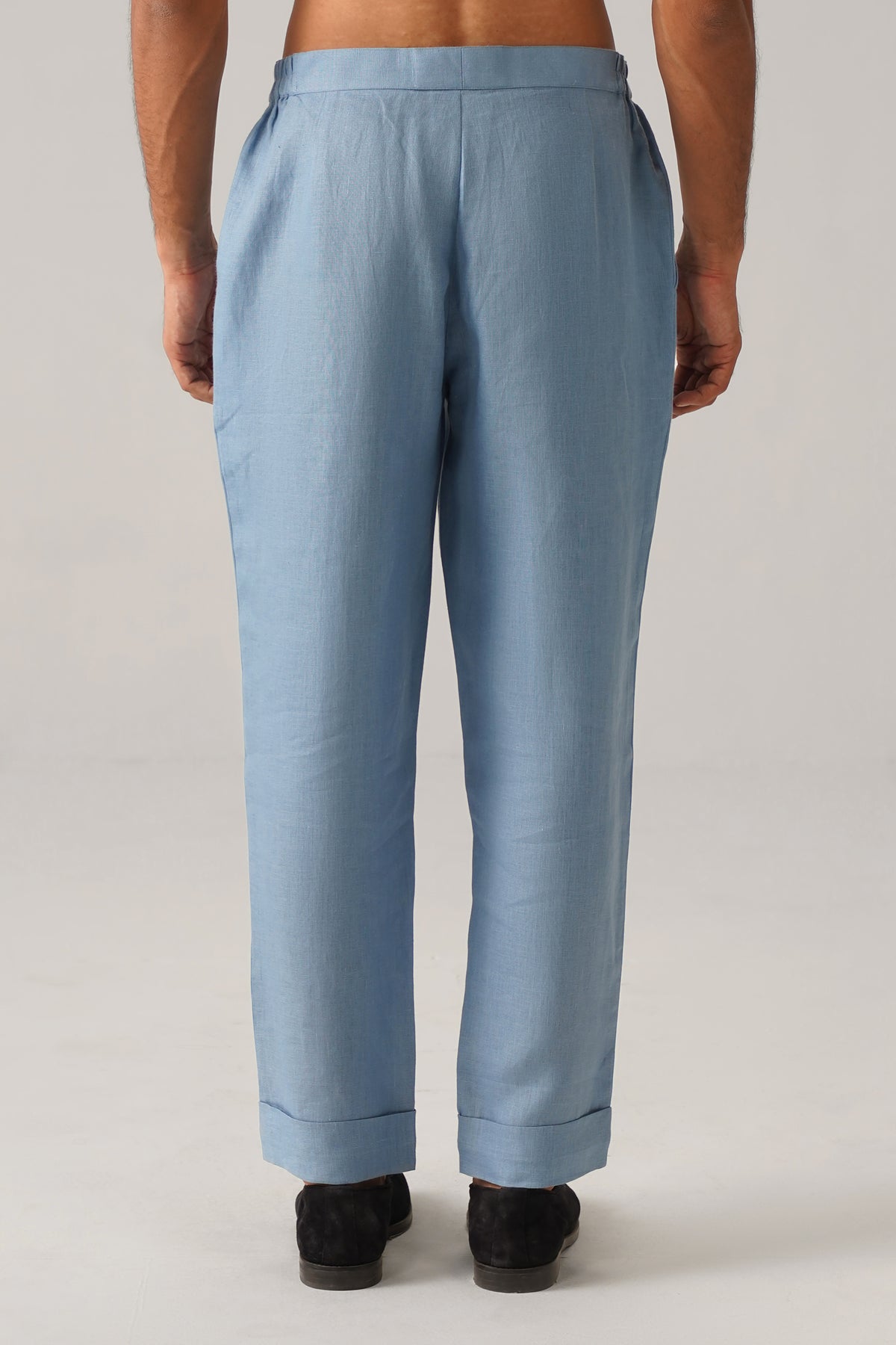 The Ehsaas Powder Blue Linen Kurta Set