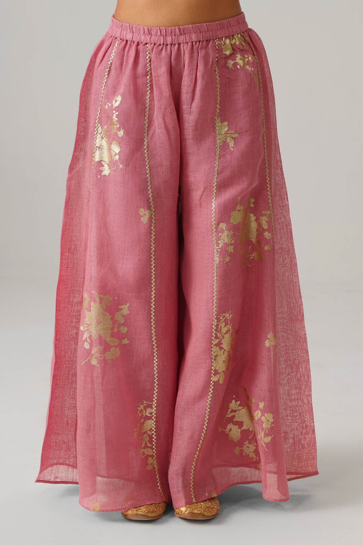 The Naazneen Rose Pink Gauze Linen Kurti