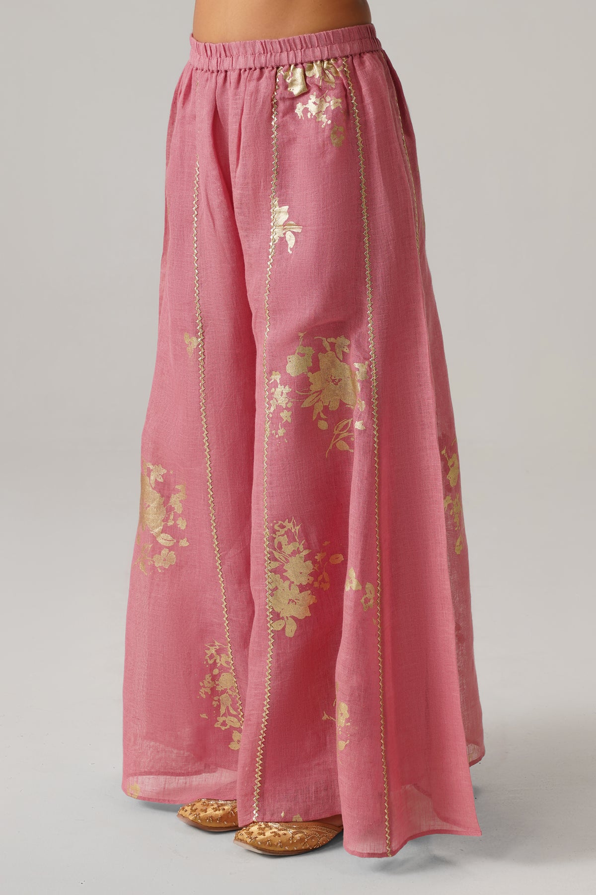 The Naazneen Rose Pink Gauze Linen Kurti