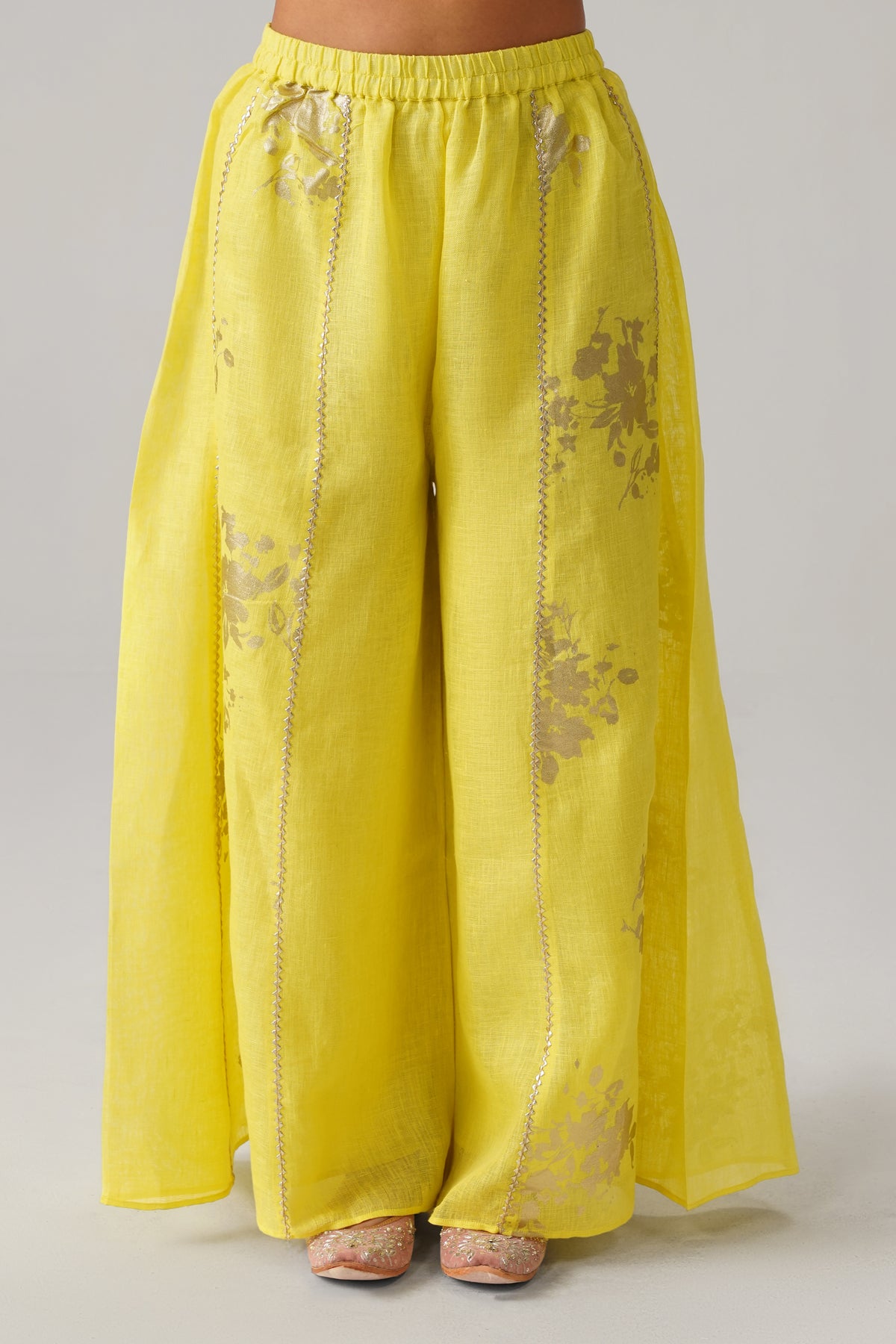 The Naazneen Yellow Gauze Linen Kurti