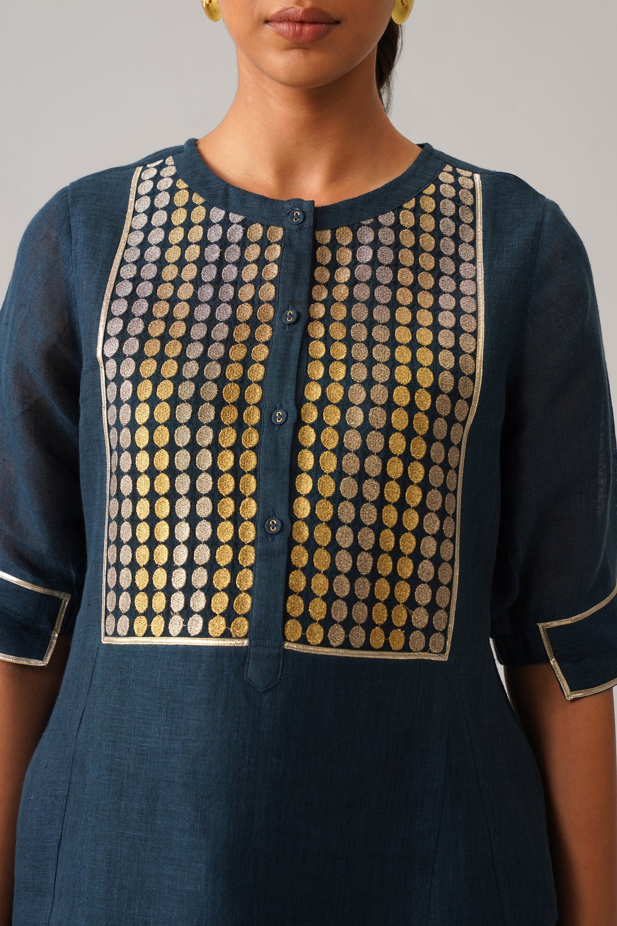 The Sitaara Sapphire Blue Gauze Linen Kurti