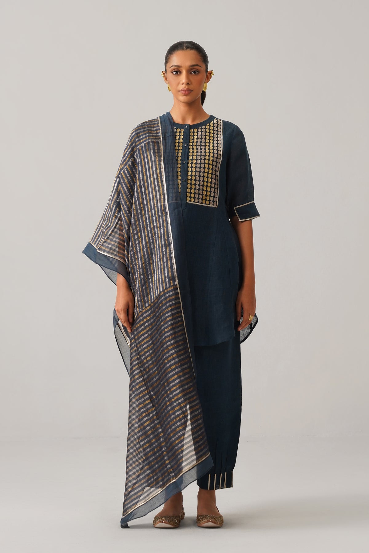 The Sitaara Sapphire Blue Gauze Linen Kurti