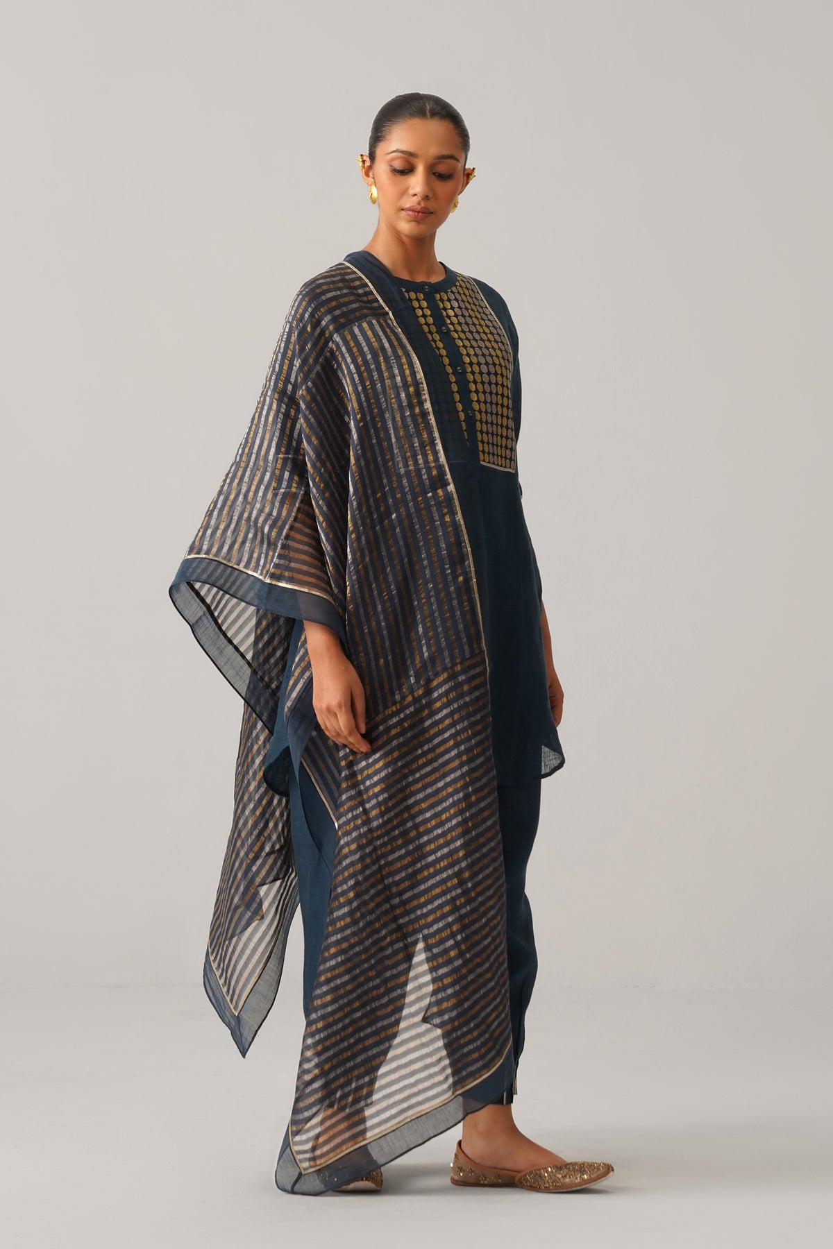 The Sitaara Sapphire Blue Gauze Linen Kurti