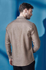 Extended Collar Linen Shirt - Yell With Us