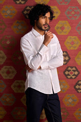 Extended Collar Linen Shirt - Yell With Us