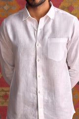 Extended Collar Linen Shirt - Yell With Us