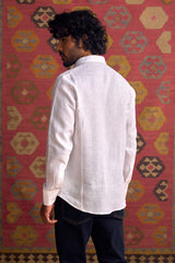 Extended Collar Linen Shirt - Yell With Us