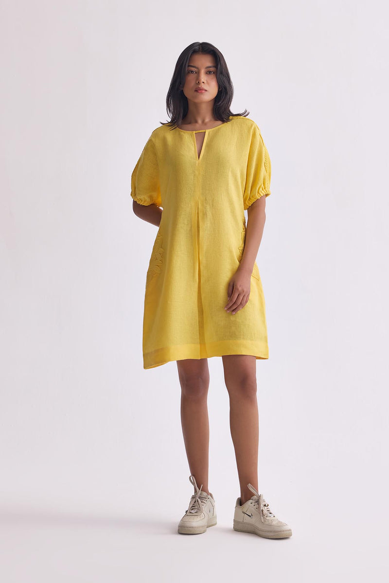 The Krishitha Alphanso Linen Dress