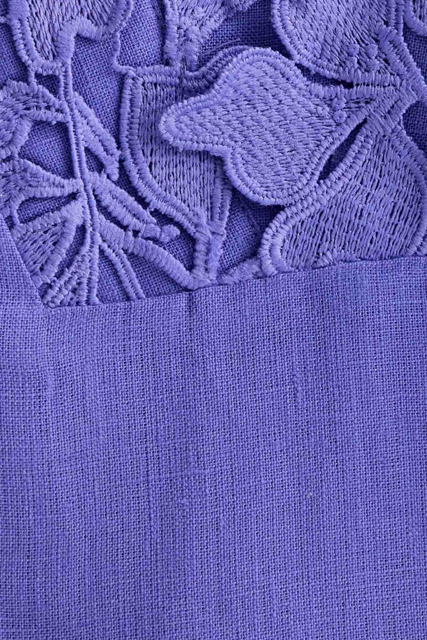 The Guftagu Violet Linen Dress