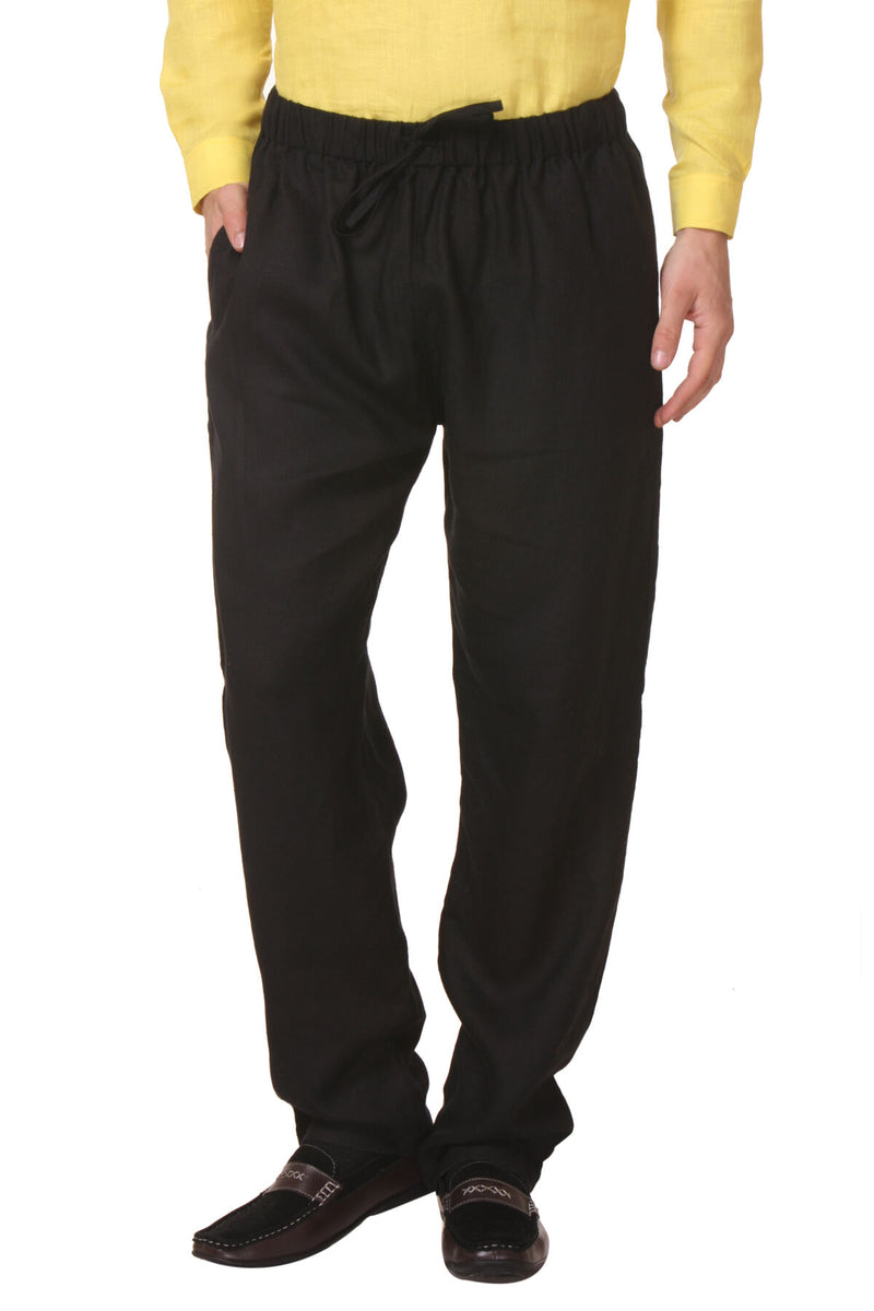 Leisure Love Jet Black Linen Pyjamas
