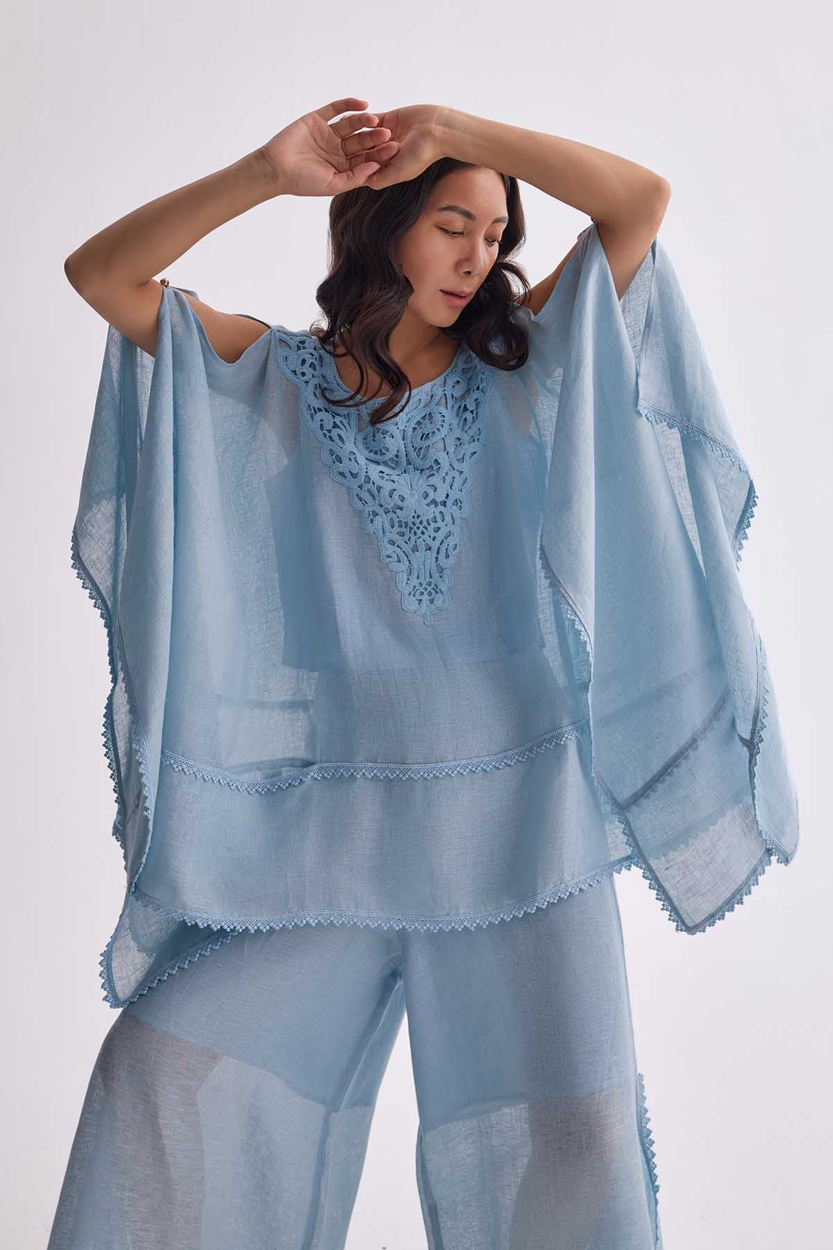 The Prishitha Cape Set - Light Blue