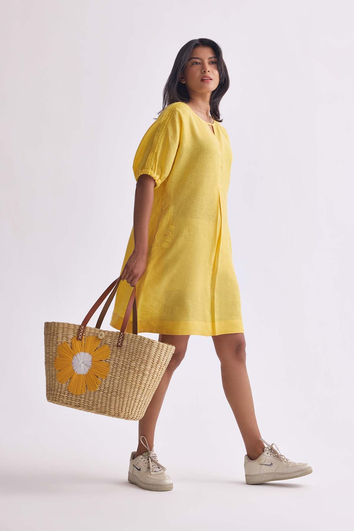 The Krishitha Alphanso Linen Dress