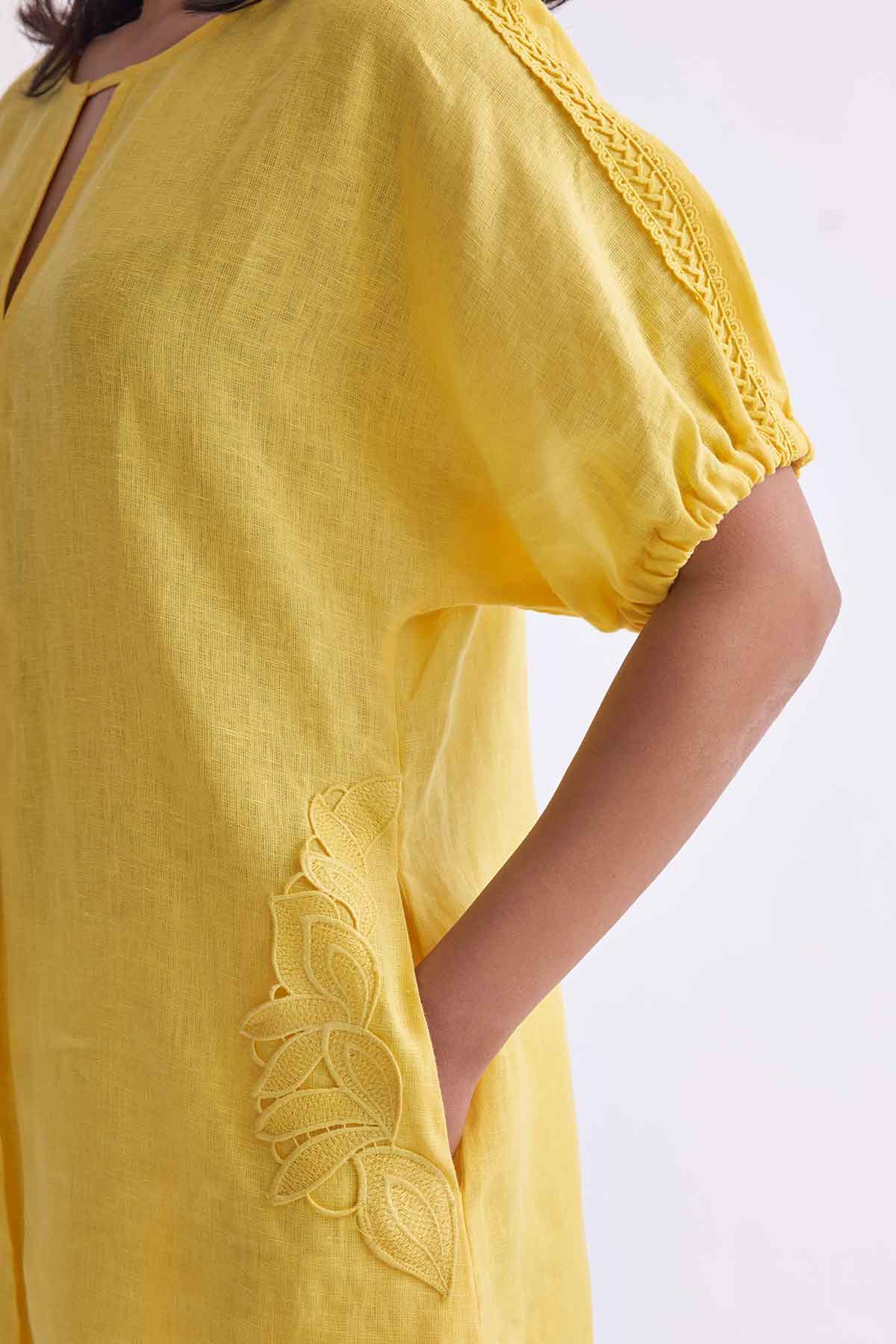 The Krishitha Alphanso Linen Dress