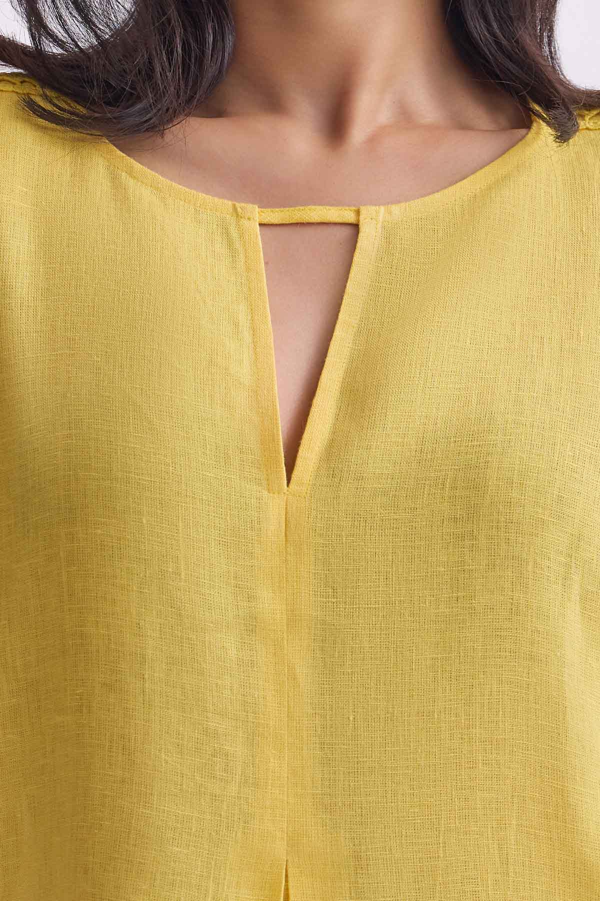 The Krishitha Alphanso Linen Dress