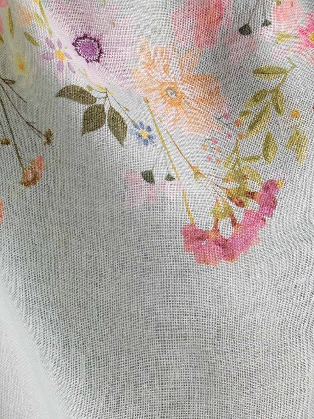 The Gulraaz Linen Cape Set - Aqua Bloom