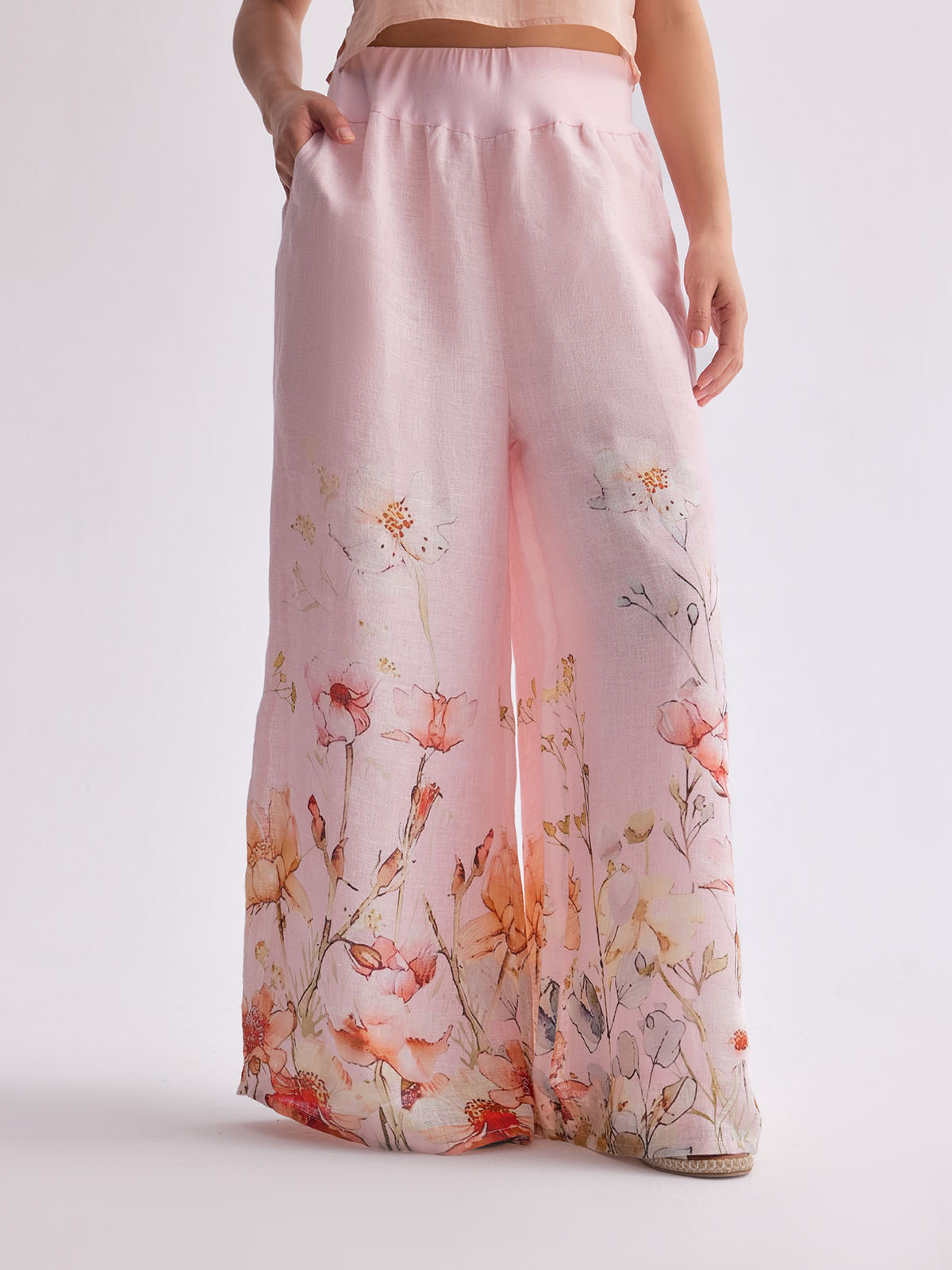 The Gulraaz Linen Cape Set - Spring Bloom