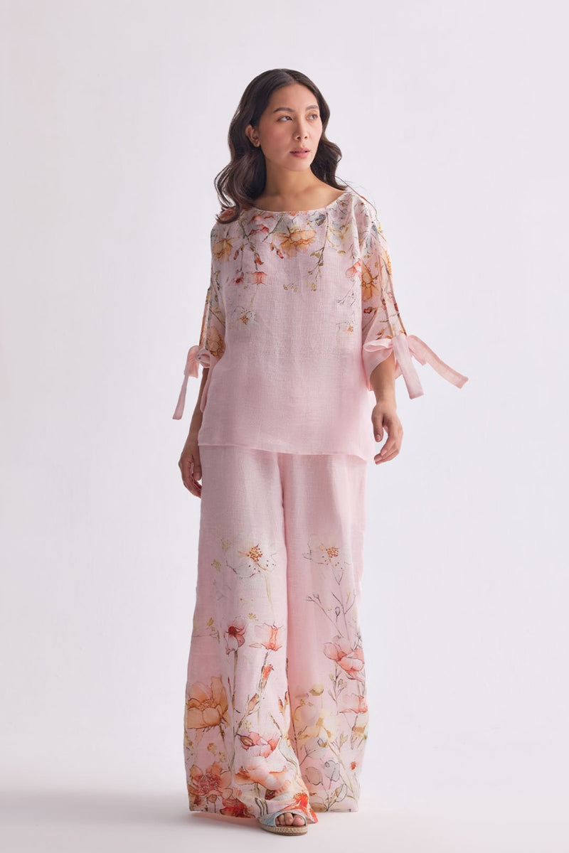 The Gulraaz Spring Bloom Linen Cape Set