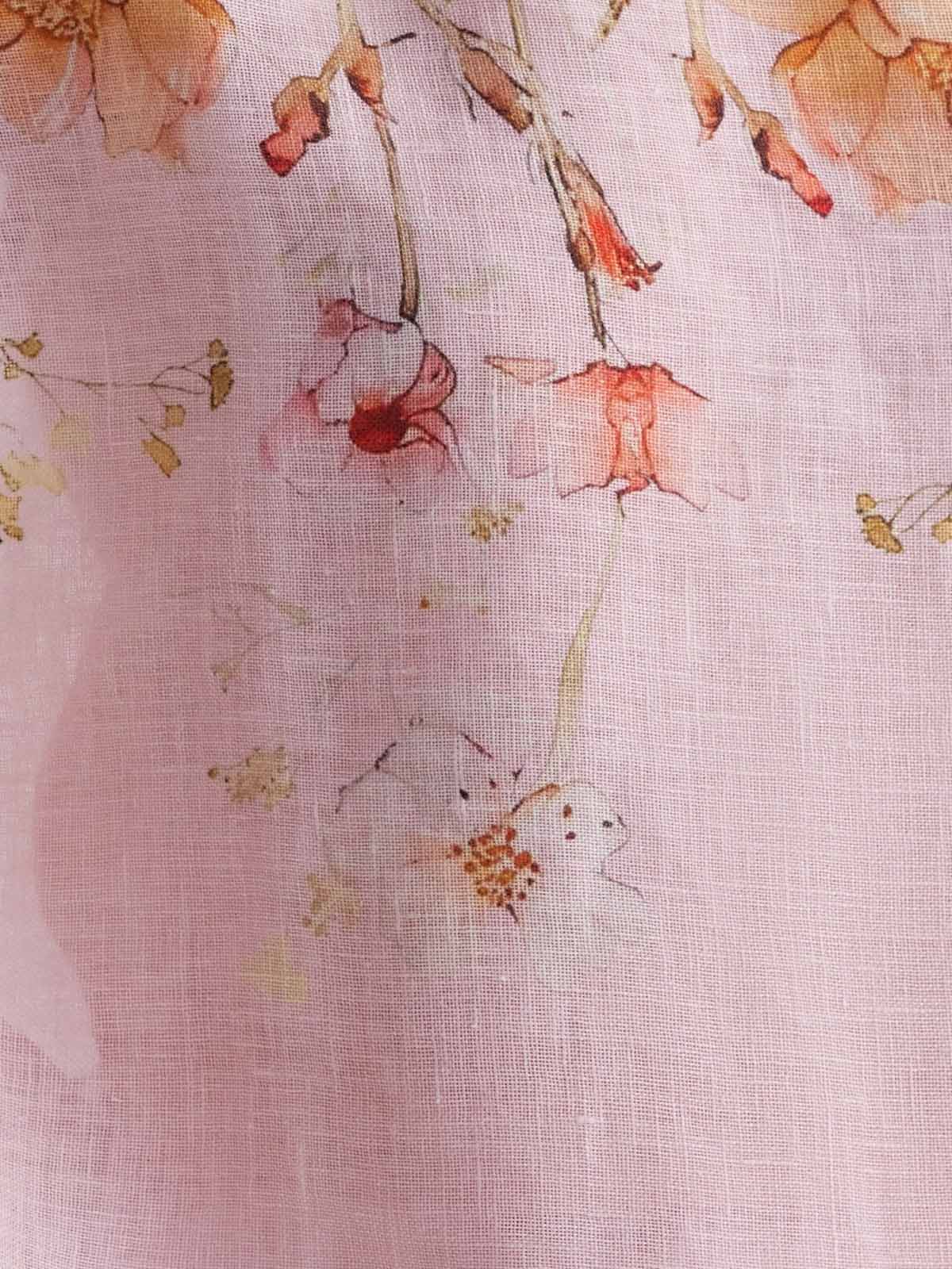 The Gulraaz Linen Cape Set - Spring Bloom