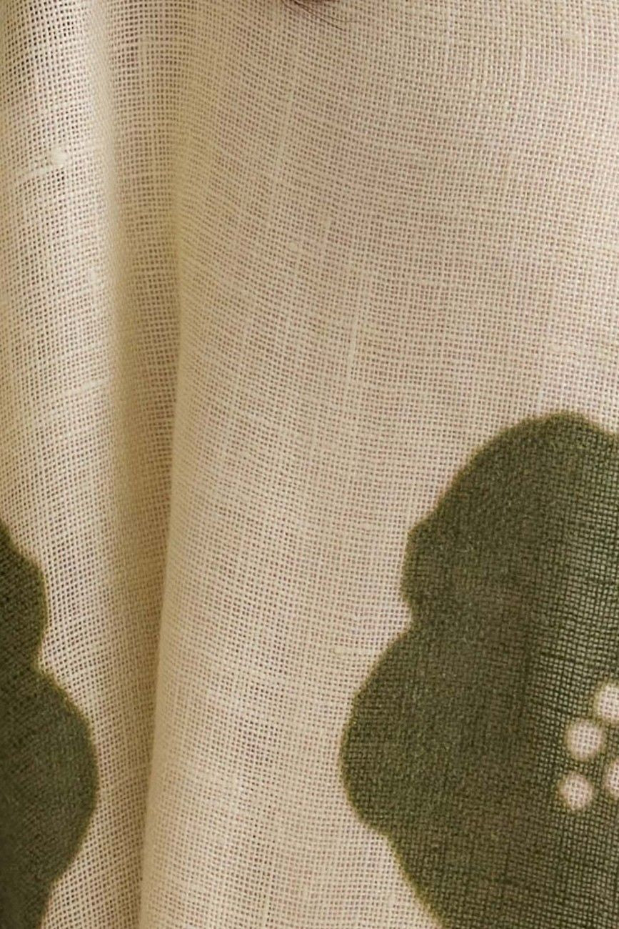 The Khuskhus Linen Dress - Green Poppy