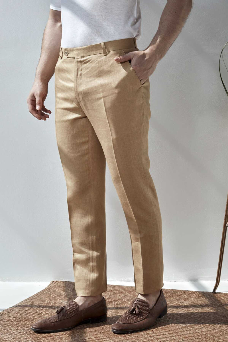 The Abelino Mocha Linen Trousers