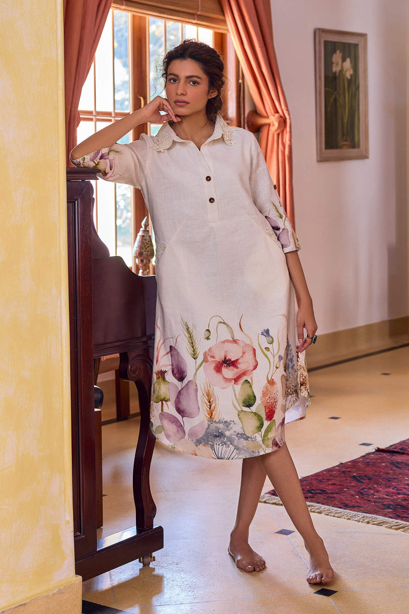 The Abilene Spring Print Linen Dress
