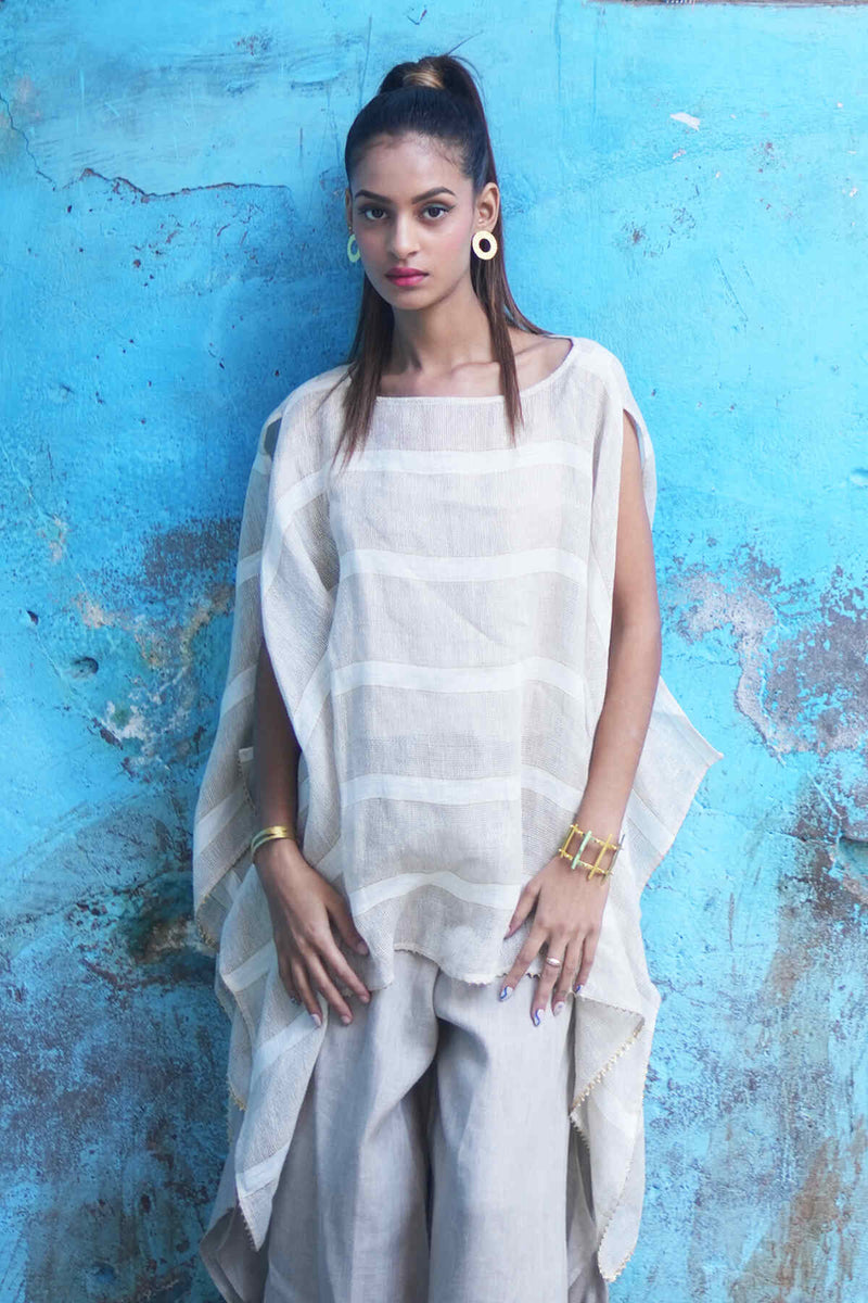 The Alize Multi Natural Pure Linen Cape