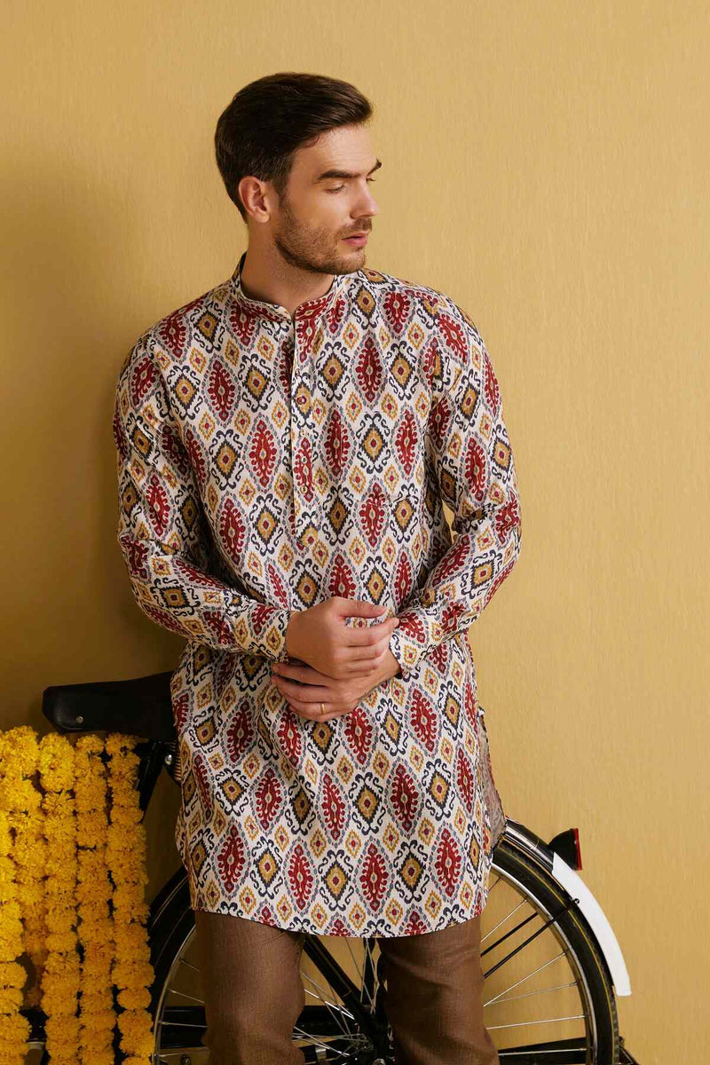 The Arlo Double Ikat Linen Kurta