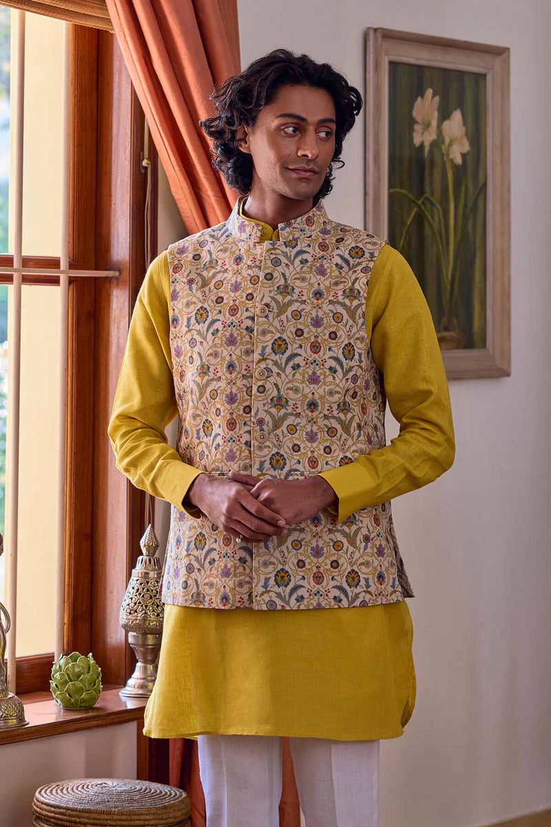 The Asmaani Persian Linen Nehru Jacket