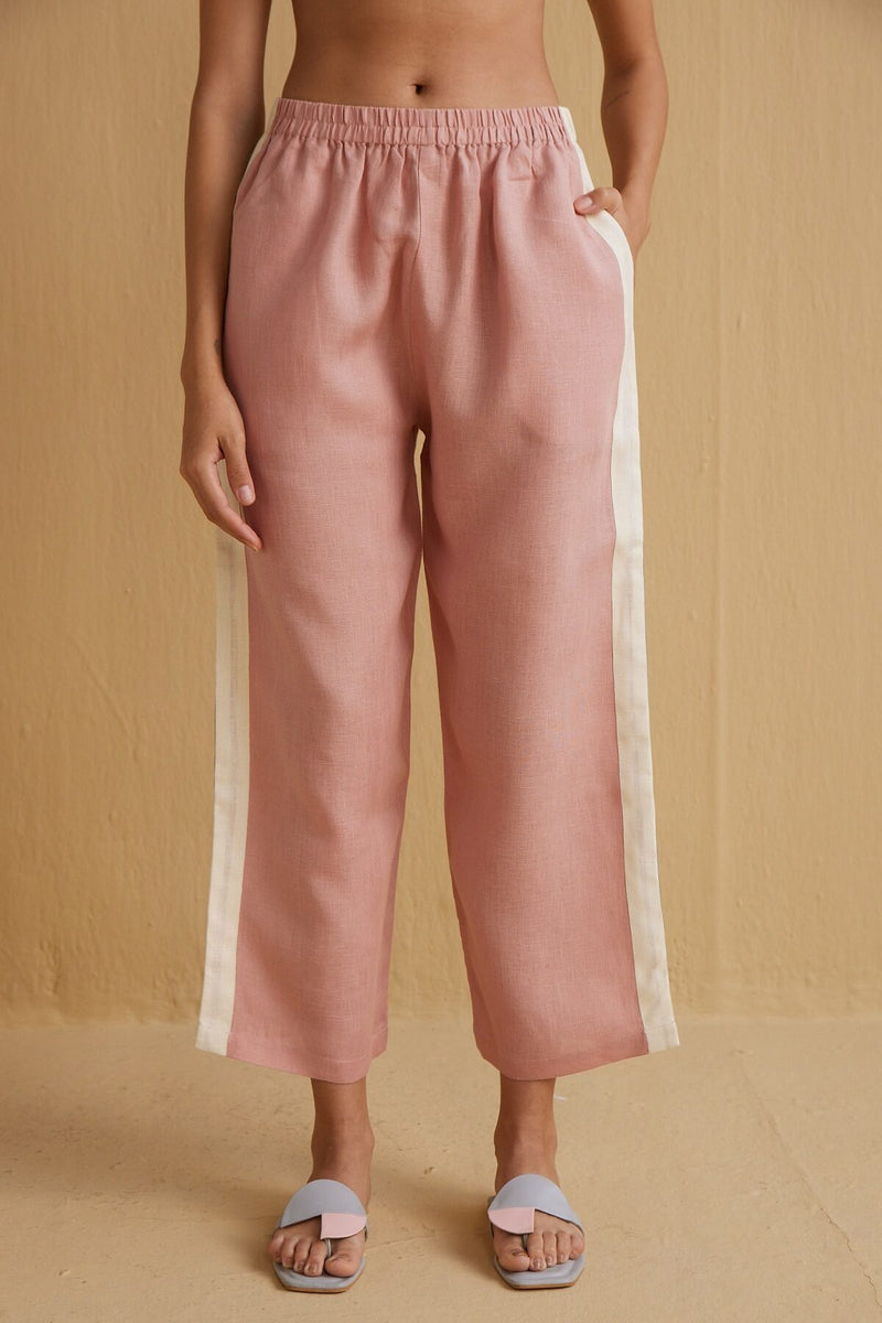 The Aviva Peach Linen Palazzos