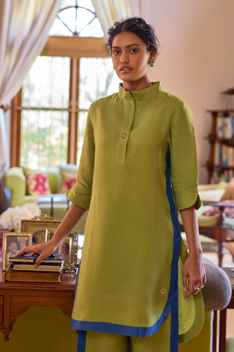 The Bryony Heena Solid Linen Kurta