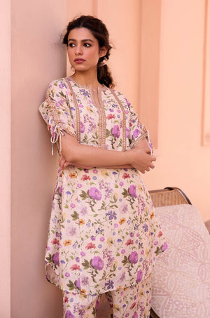 The Candace Kurta - Purple Bloom