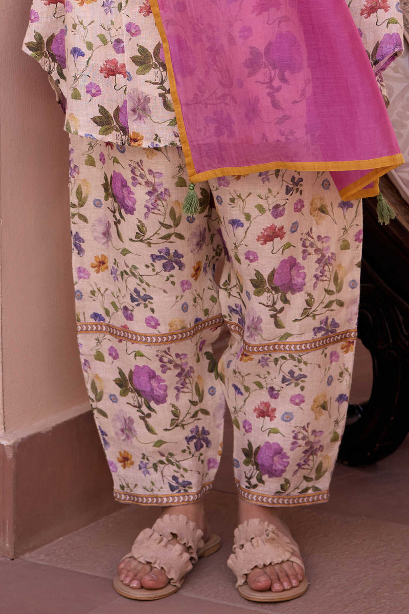 The Candace Purple Bloom Linen Salwar