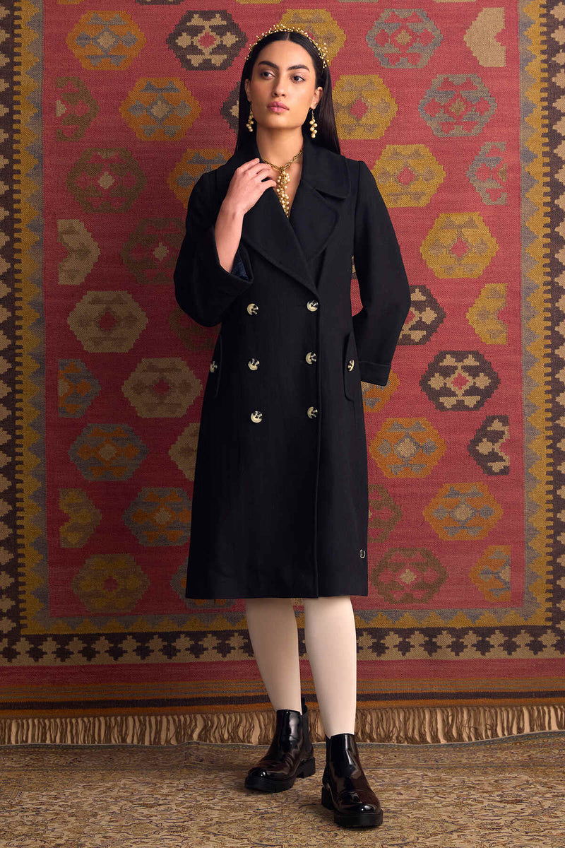 The Contessa Black Long Coat