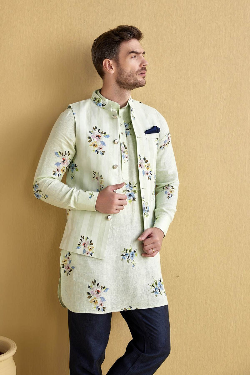 The Felix Mint Bloom Linen Coat