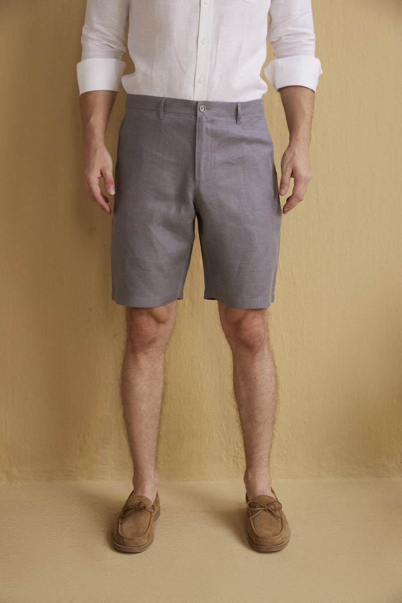 The Fernando Grey Linen Shorts