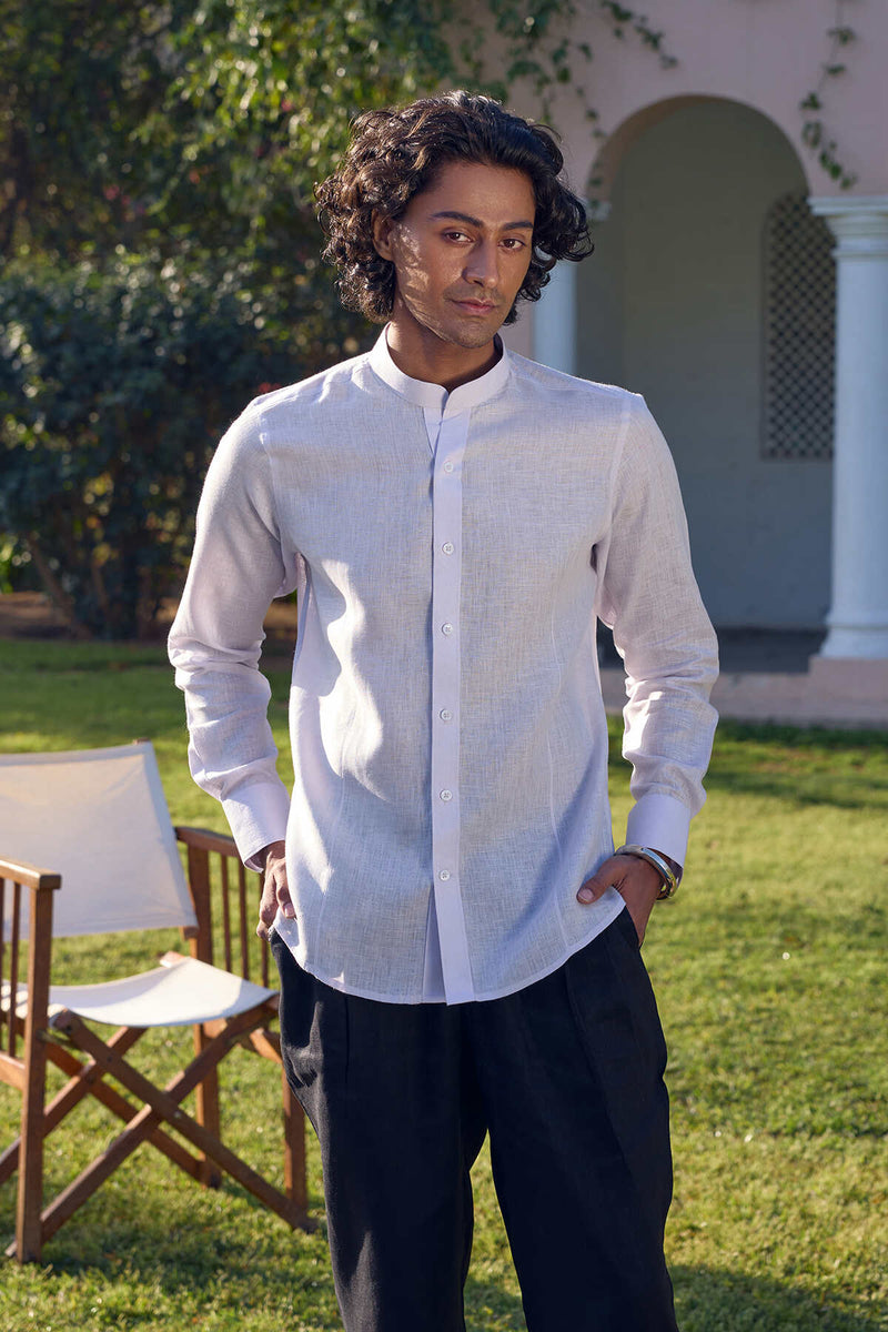 The Galen Lavender Linen Shirt