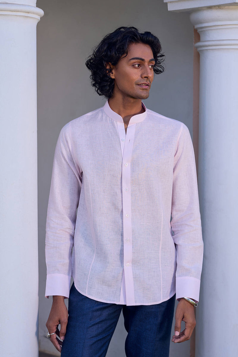 The Galen Pink Linen Shirt
